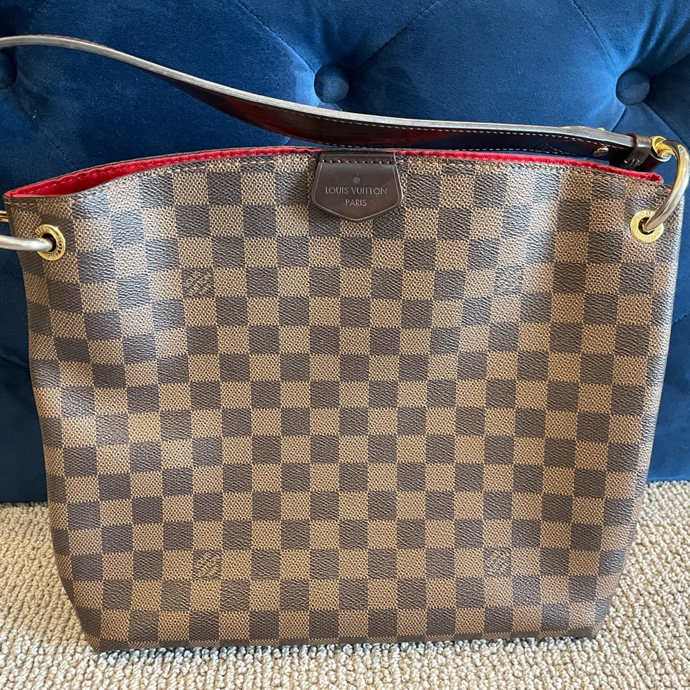 Louis Vuitton Graceful PM Damier Ebene Shoulder Bag Brown